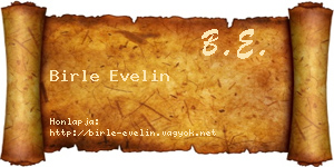 Birle Evelin névjegykártya
